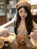 260g Cotton Modal Lace Polka Dot Long Sleeve Slim Fit Women's T-Shirt
