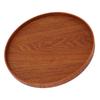 Wood Serving Tray 11.8in Sturdy Wood Simple Elegant Round Multifunction Wooden Tea Tray for Cafe Office Dining Table
