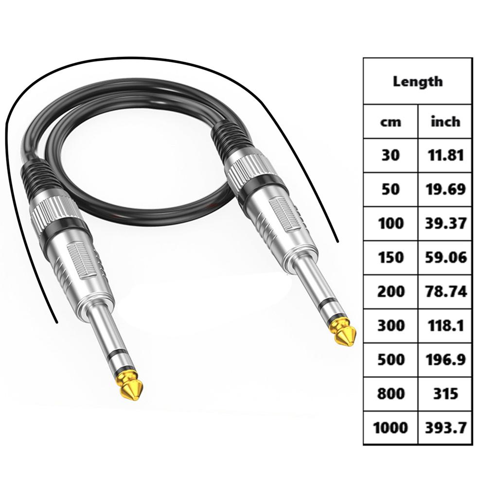 30cm-10m 6.35mm Port Stereo Cord 6.35 Male to Male Extension Wire Line for KTV, Home Theaters