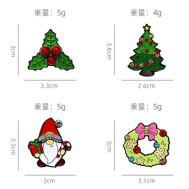 Christmas brooch Christmas perimeter cartoon Christmas tree Santa Claus holiday decoration point diamond costume