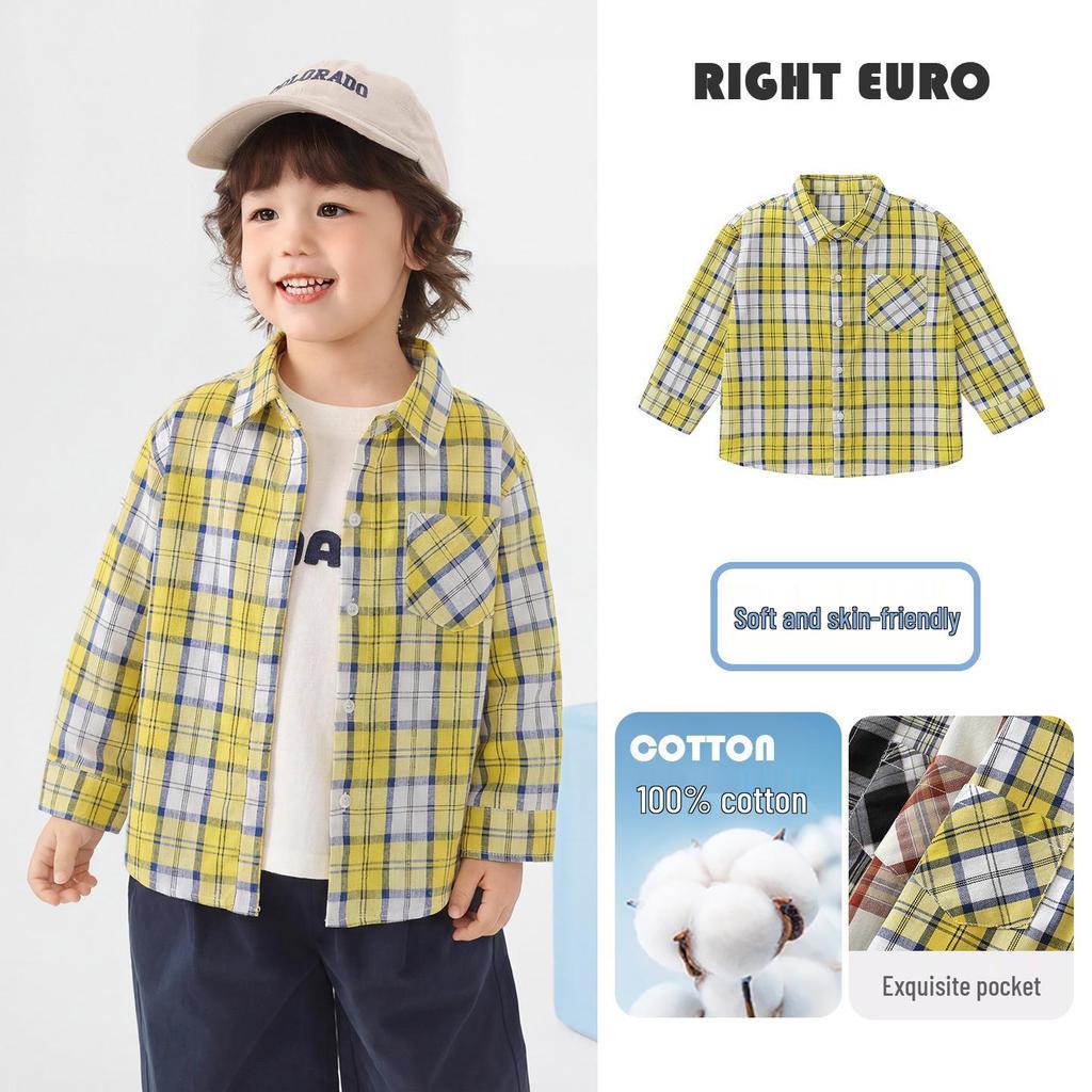 Right European Boys' Denim Shirt Jacket - New Spring/Autumn 2026 Style Trendy Kids' Clothing