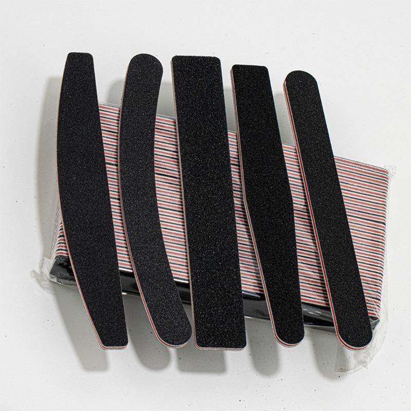 RHJB 25 Pieces Black 100/180 Grits Nail Files and Buffers Professional Double Sided Emery Boards Manicure Tool for Acrylic Nails
