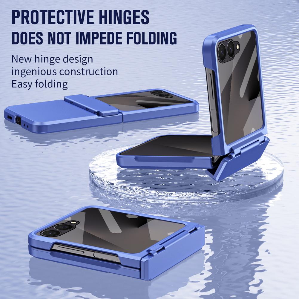Flat Hinge with Front Glass Full Protective Cover For Samsung Z Flip 8 Flip7 FE Galaxy Z Flip 7 6 5 Slim Anti-slip Back Cover