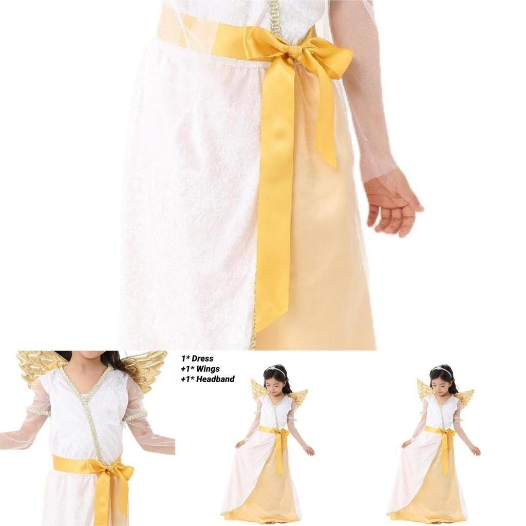 Princess Dress For Girls Elegant White Angel Costume For Children's Performances