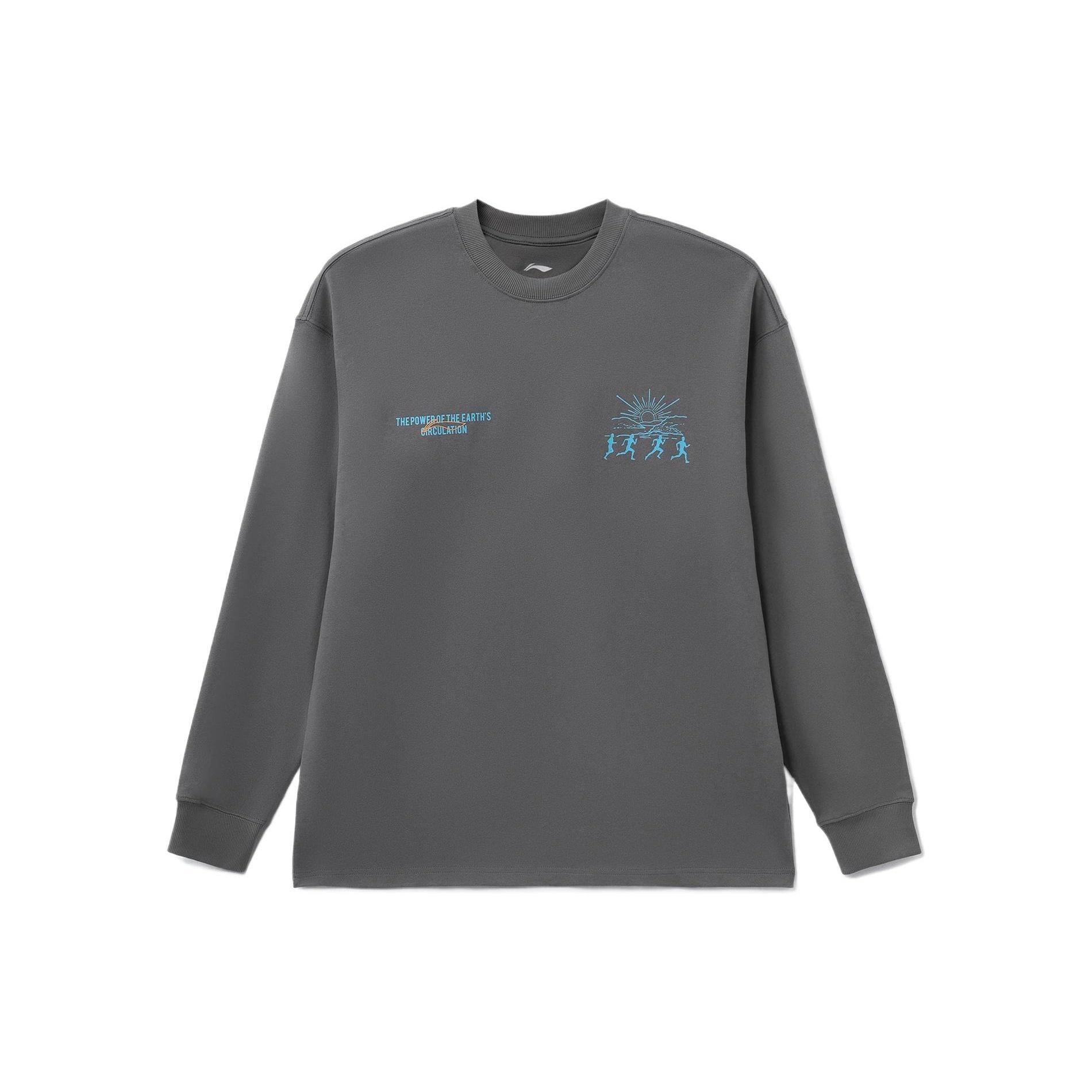 Li-Ning Power And Nature Graphic Sweatshirt  Shadow Grey  Men s AHSRB97-2 L