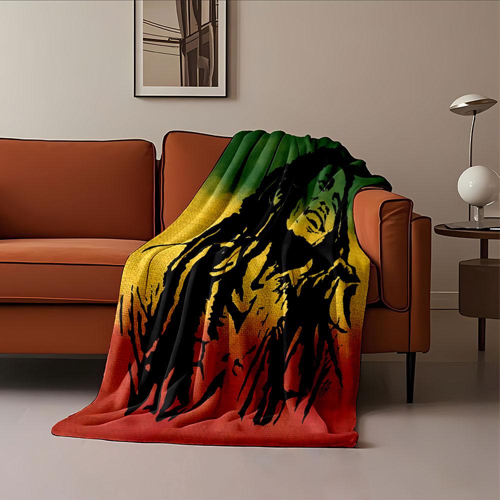 Smiling Man Rastafarian Style for all seasons blanket lunch break throw gift