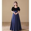 Mädchen Dunkelblau Prinzessin Klavieraufführung Party Ballkleid Kleid