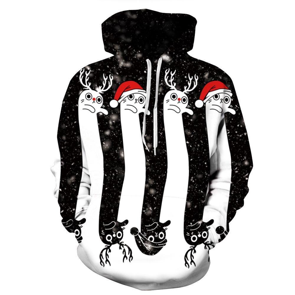 Festive Men Women Christmas 3d Graphic Printed Hoodie Sweatshirt Jumper Tops