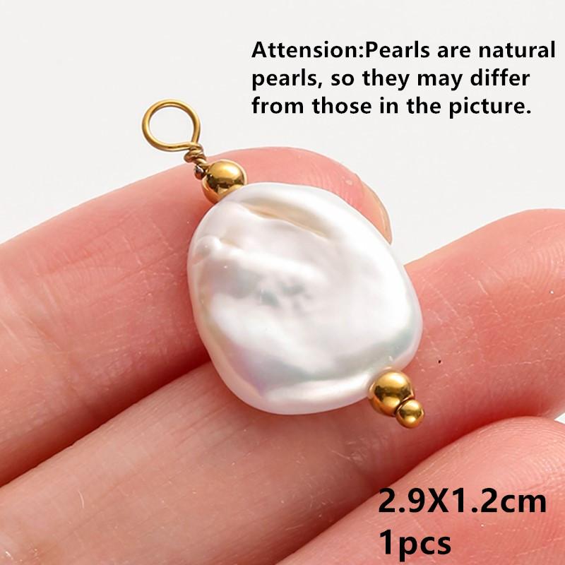 6pcs Real Gold Plated Ocean Pendant Natural Pearl Enamel Spiral Turtle Shell Stainless Steel Charms For Jewelry Making Keychain