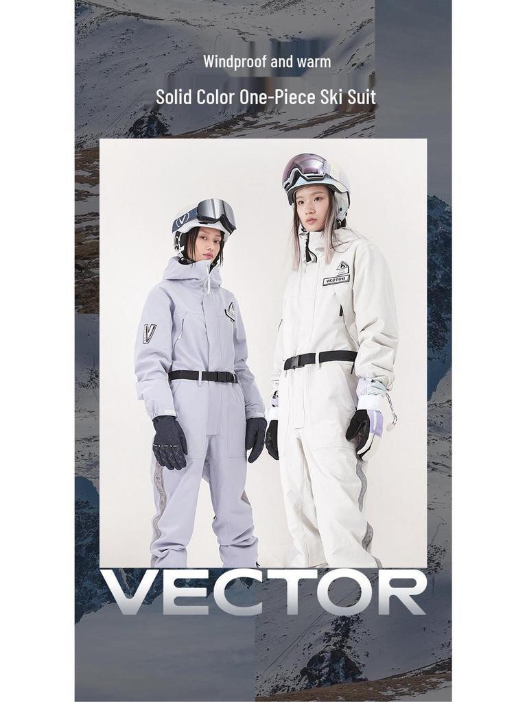 VECTOR Unisex Ski Suit: Warm, Windproof, Waterproof One-Piece Jumpsuit for Winter Outdoor Sports.