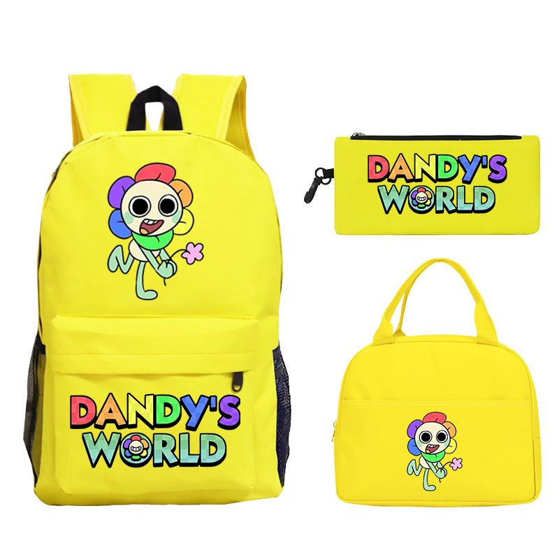 New Dandy's world game merchandise personalized printing primary and secondary school schoolbag three-piece set