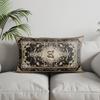 Home Decor Elegant Gold Floral Rectangle Pillow Suitable For Sofa Bedroom Car Pillow Cover Cushion Rectangular Back Cushion
