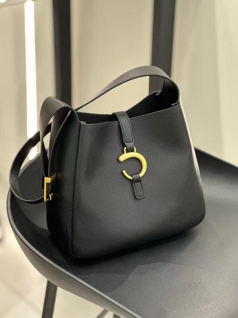 Korean All-matching Bag Women's Fashionable Portable Bucket Genuine Leather High-end Armpit Single-shoulder