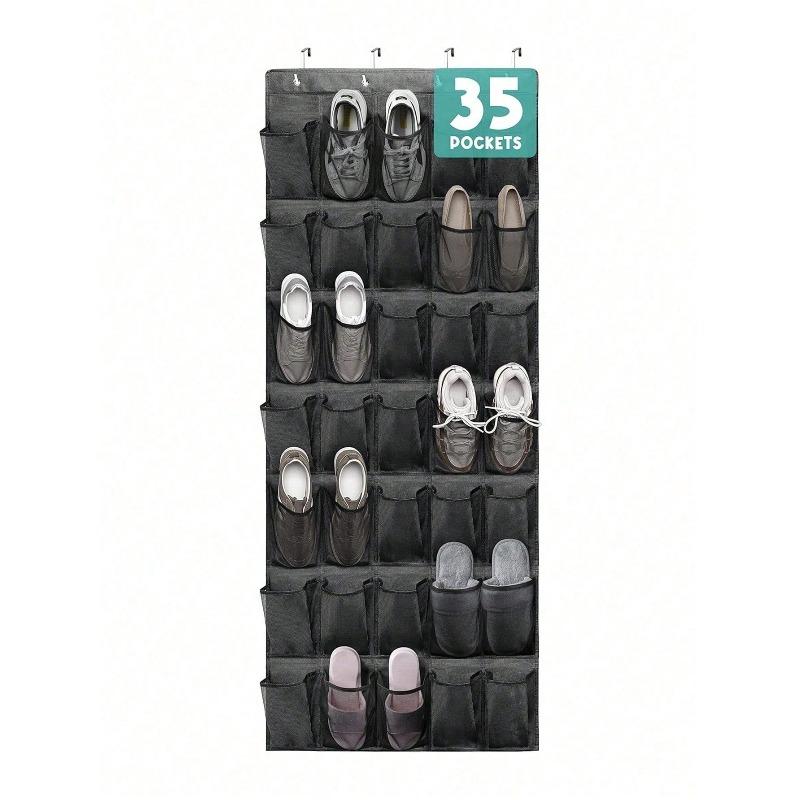 Door Hanging Shoe Organizer , 6-35 Pockets, Large Capacity Shoe Rack, Space Saving Closet Storage, Mesh Back, Gift Idea