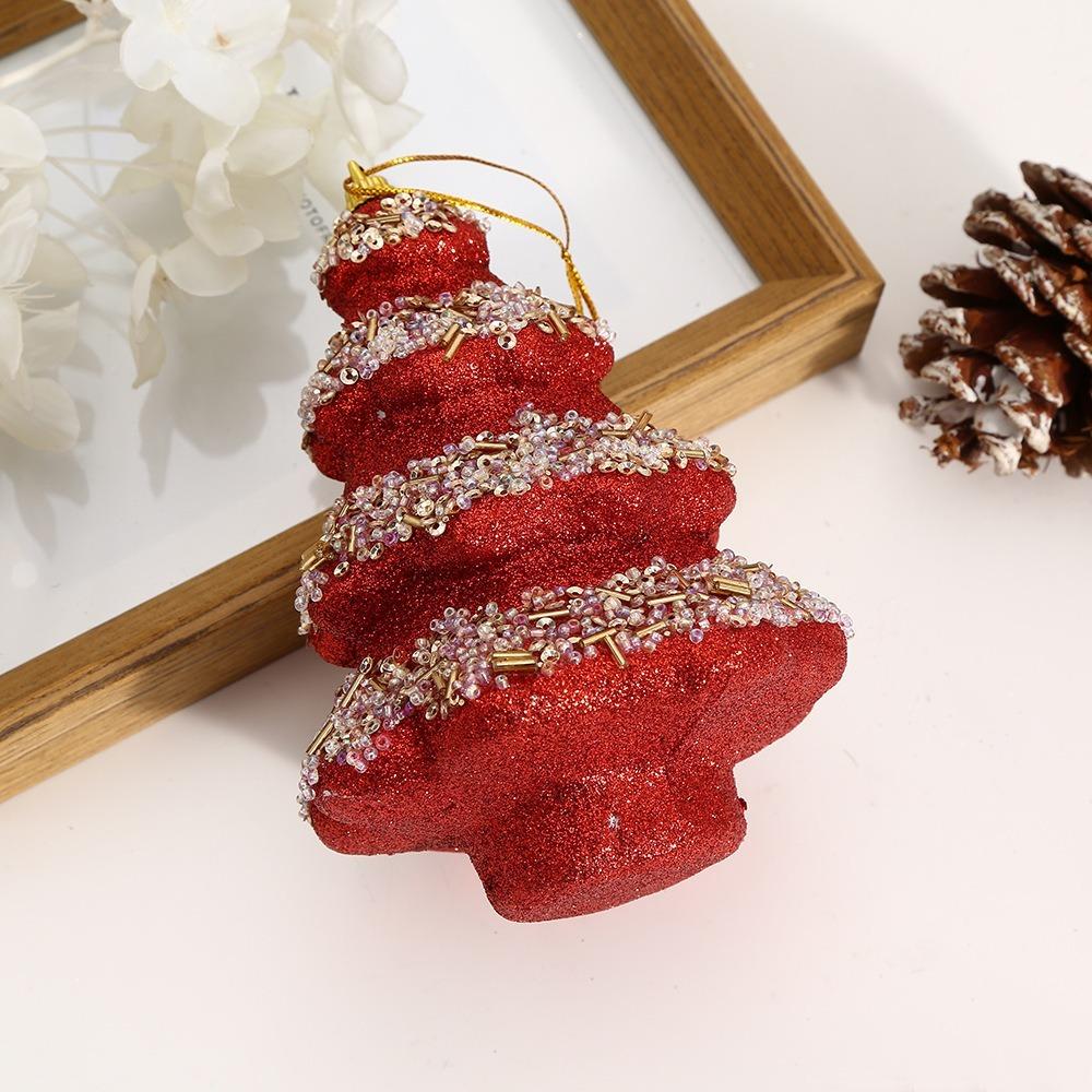

Exquisite Xmas Tree Hanging Pendant Vibrant Colors Christmas Scene Prop Indoor Decoration красный