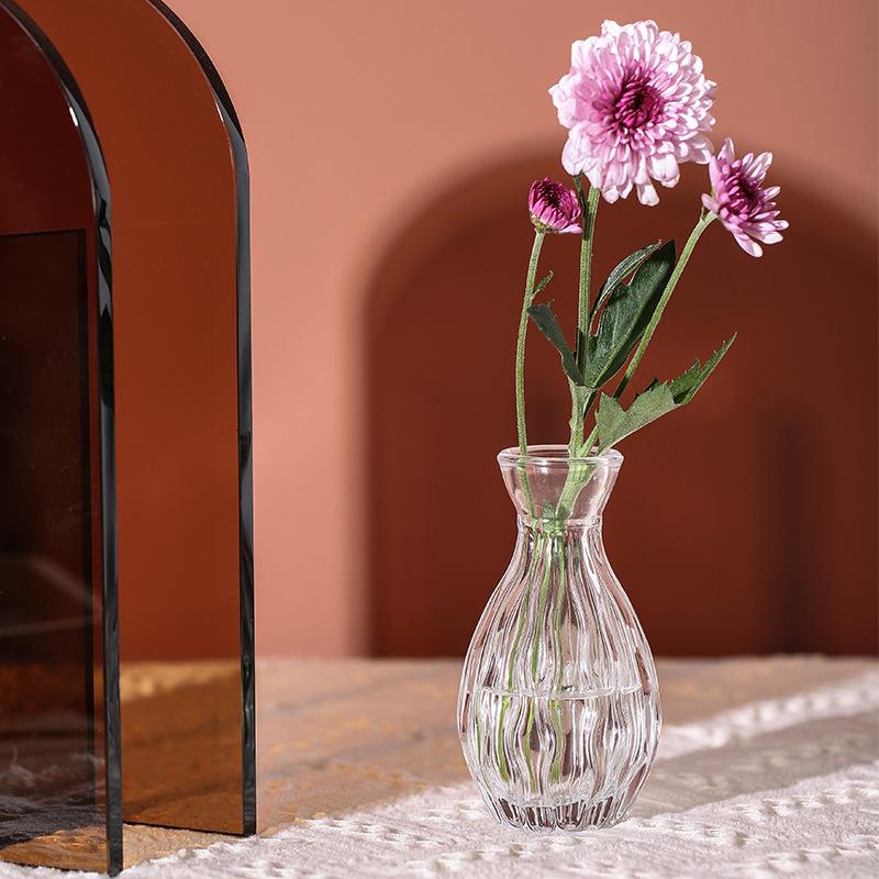 INS Mini Glass Vase Transparent Hydroponic Plant Vase Desktop Ornaments Flower Vases for Centerpieces Home Wedding Party Decor