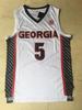 Edwards 5 Vintage Red & White Jersey | Embroidered Hip Hop Basketball Tank | Training & Casual Wear