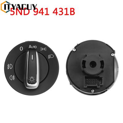 5ND941431A 5ND941431B 5ND941431C for VW Golf Jetta MK5 MK6 GTI Passat B6 B7 CC Touran Caddy Tiguan Car Chrome Headlight Switch