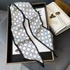 Women Silk Headbands Hair Ribbon Fashion Print 100x9.5cm Chic Skinny Tie Lady Bag Scarves Accessories Choker Bands