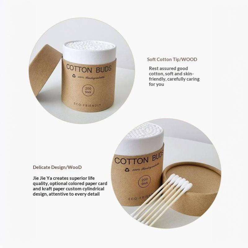 200Pcs/Box Wood Sticks Soft Cotton Buds Bamboo Baby Cotton Swab Cleaning Of Ears Tampons Cotonete Pampons Health Beauty