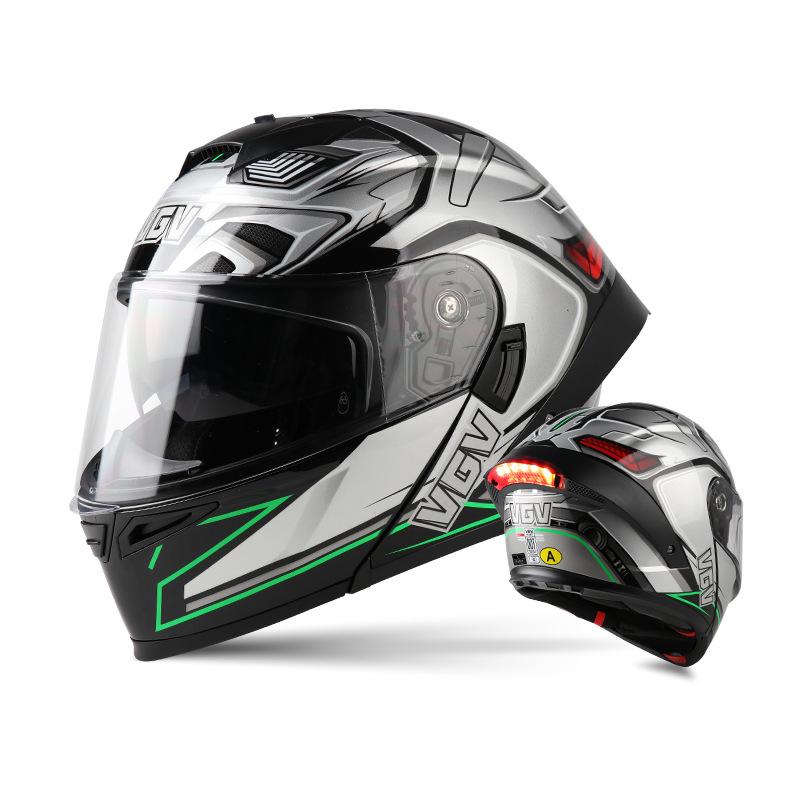 

3C сертифицированный мотоциклетный шлем мужской четырехсезонный мотоциклетный открытый шлем женский заднее крыло с фарами новый электромобиль XXL кислотные зеленого