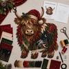 Holiday Fabric Craft DIY Christmas Patchwork Kit, Adult Sewing Handcrafted Set with Beginner Projects Pre-Cut Squares, Animals for Beginners Art