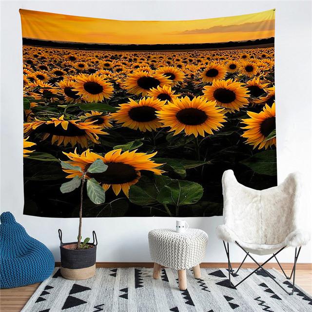 Cherry Blossom and Flower Printed Living Room Decoration Wall Hanging Tapestry Yoga Mat Rug Home Decor Art