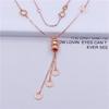 Purple Gold Color Gold Plated Rose Gold Round Bead Set Chain Niche Chinese Simple Fringed Necklace