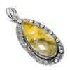 Bumblebee Jasper Gemstone 925 Sterling Silver Jewelry Pendant 2.36" SU-6898