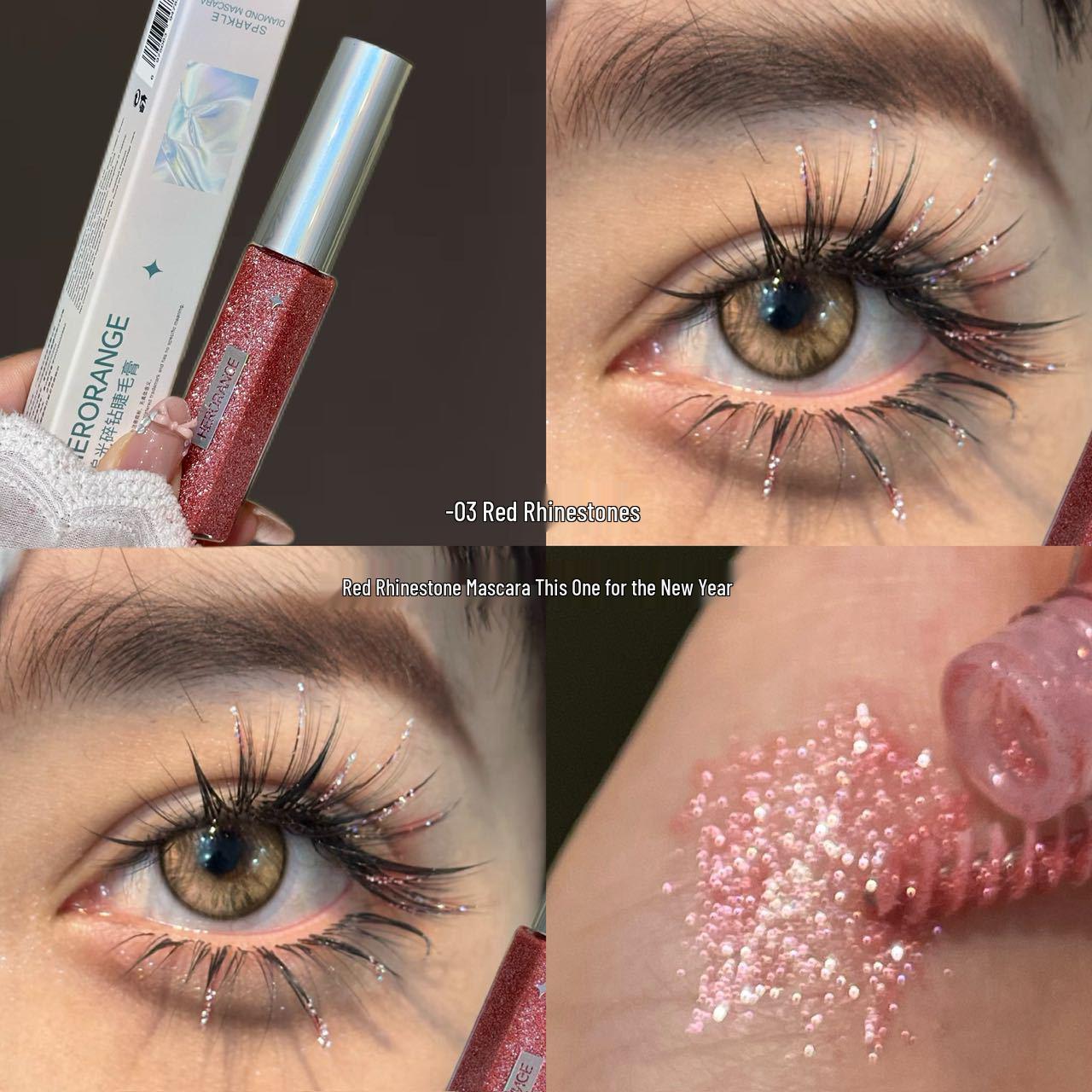 HERORANGE Glitter Waterproof Mascara - Colored, Smudge-Proof, Lengthening, Volumizing & Curling.