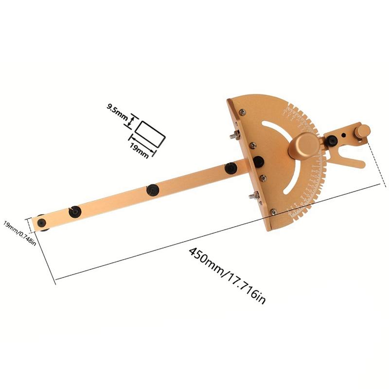 

A96I-Miter Gauge Aluminum Alloy Handle Benche Table Saw Router Miter Gauge Sawing Assembly Ruler Woodworking Tools Easy To Use R Red