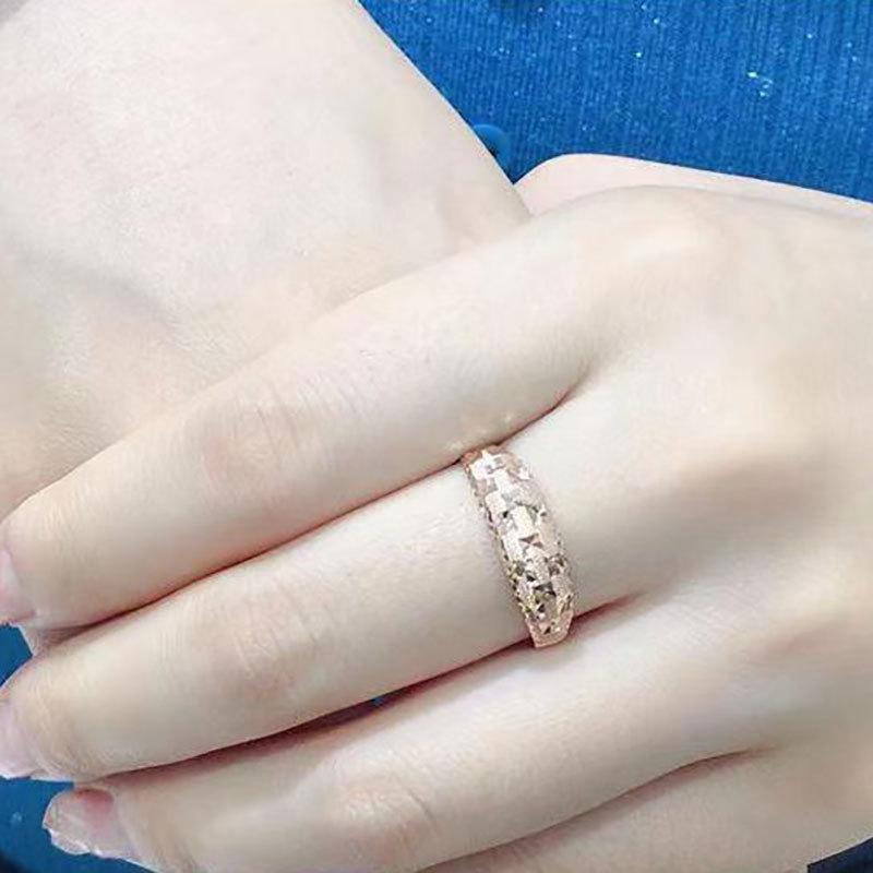 Russia 585 Purple Gold Car Flower Ring Fashion Trend Versatile Rose Gold Plated Live Ring