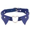 Heart Shirt Collar Faux Leather Choker, Punk Style Collar Necklace Clavicle Chain for Women
