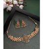 Sparkling Indian Temple Gold Plated Green Beads Choker Necklace Set With Studs Earring | Jewellery Set For Women
