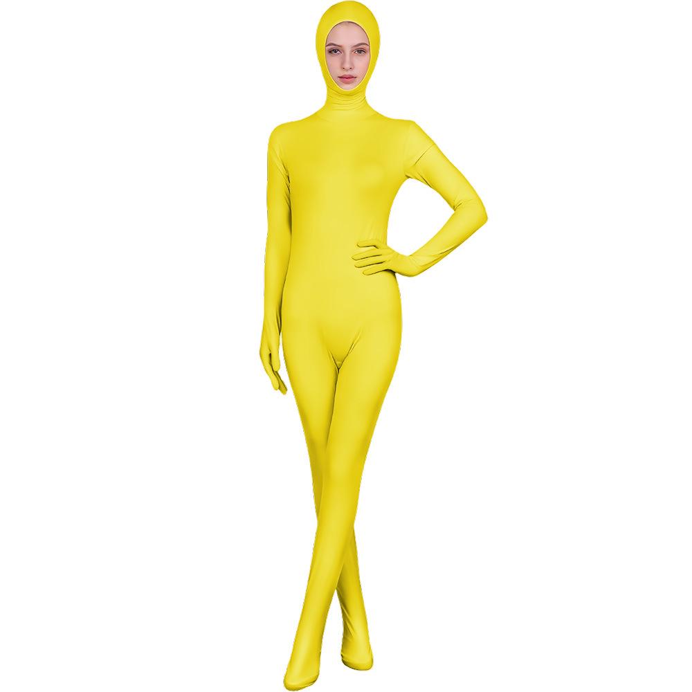 

Cross2 Multicolor Lycra Zentai Jumpsuit - Full Body Cosplay & Performance Suit 170 cm (Adult) жовтий