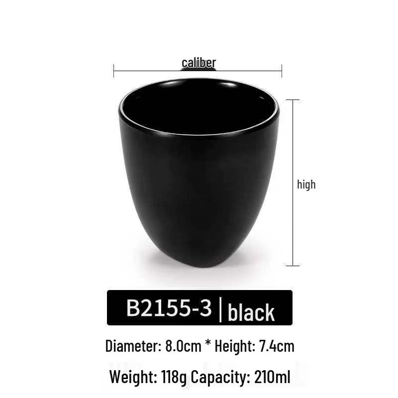 Dual-Color Melamine Tea Cup - Porcelain-Like Plastic Cup for Restaurants, Hot Pots, and Cafeterias