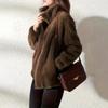 2025 European and American Cross-border Autumn and Winter New Wish Amazon Mao Mao Casual Coat Thickened Fashion Loose Coat Women