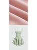 New Summer Fashion Evening Gown: Sexy Solid Color Pleated Dress with Back Zipper & Spaghetti Straps