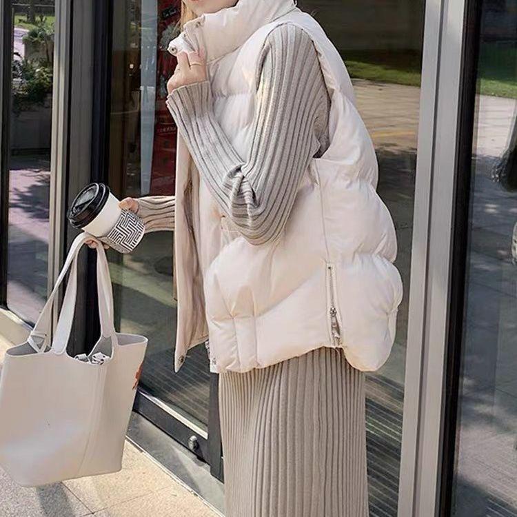 Women's Short Korean Style Clump-Free Down Cotton Vest