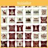 Cozy Multicolor Christmas Cushion Cover Made Of Soft Eco-friendly Linen Material