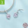 Pink Love Diy Bracelet Necklace Pendant, Girl Dream Sweet Wind S925 Sterling Silver Beads