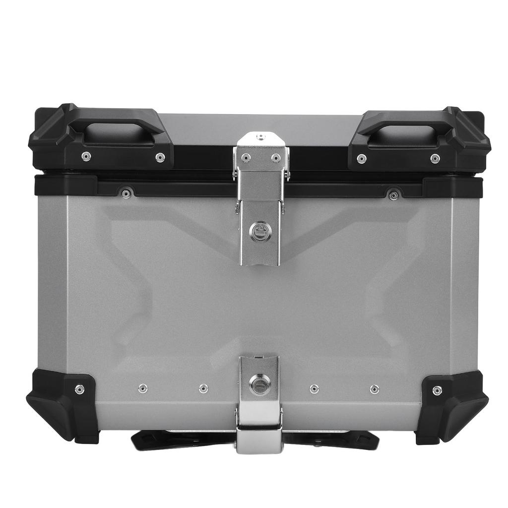 Motorcycle Top Box Aluminum Alloy 55L Quick Release Water Resistant with Safety Lock Reflective