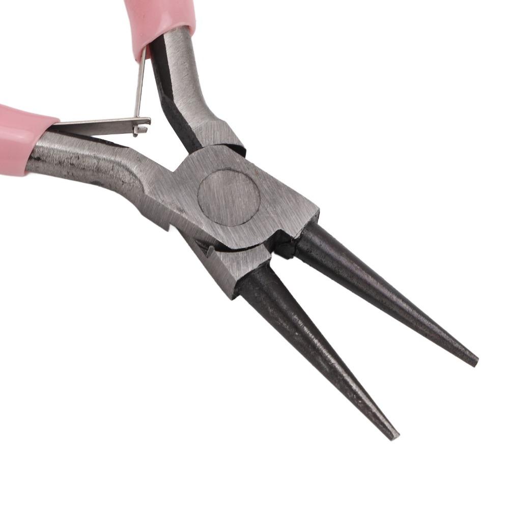 3pcs Clamp Pink Jewelry Pliers Round Nose Needle Nose Pliers Set Diagonal Nose Carbon Steel DIY Tools Jewelry Making
