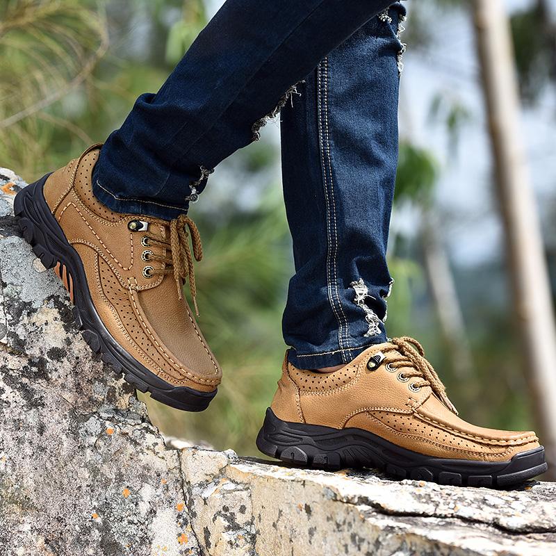 High Quality Men's Handmade Leather Casual Shoes Comfortable Sneakers