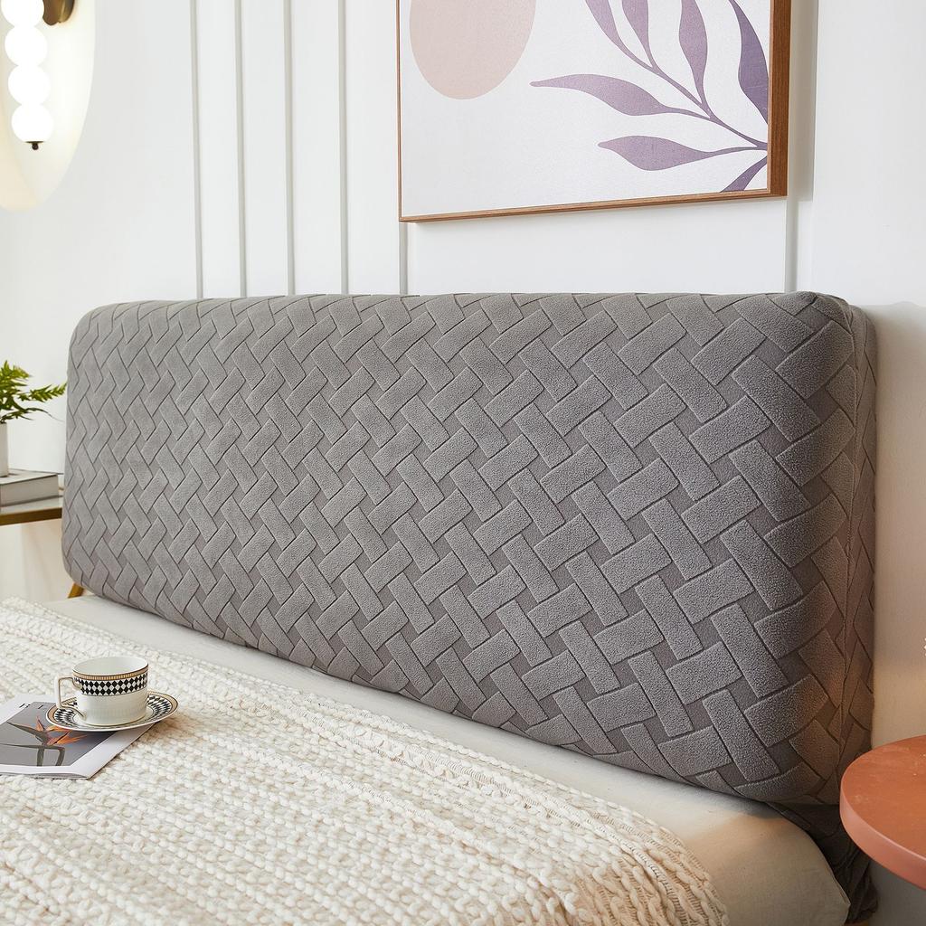 Solid Color Stretch Spandex Bedhead Dust Proof Slipcovers for Bedroom Home Jacquard Bedhead Cover All Inclusive Headboard Covers