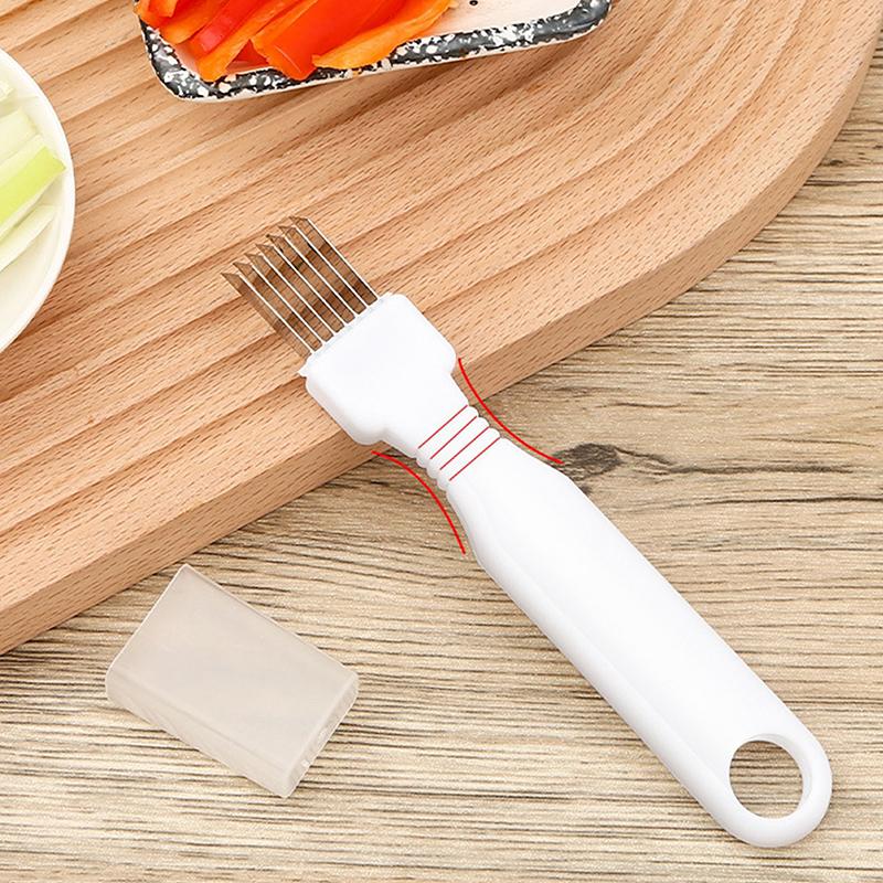 Stainless Steel Onion Slicer Cutter Scallion Cutter Knife Multifunctional Vegetable Fruit Chopper Shredder Kitchen Gadget