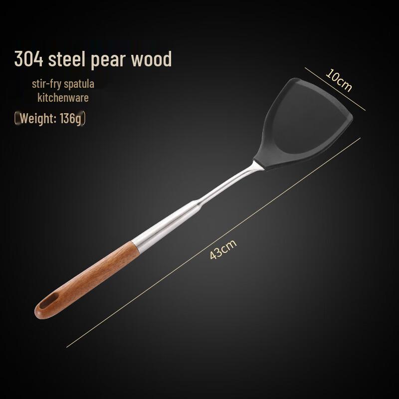 

Silicone Stir-fry Spatula with Pear Wood Handle