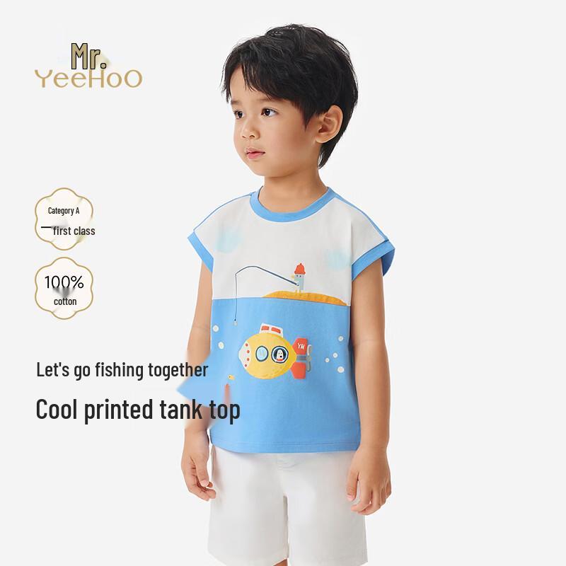 YEEHOO Boys  Summer Pure Cotton Cartoon Print Vest Top 80