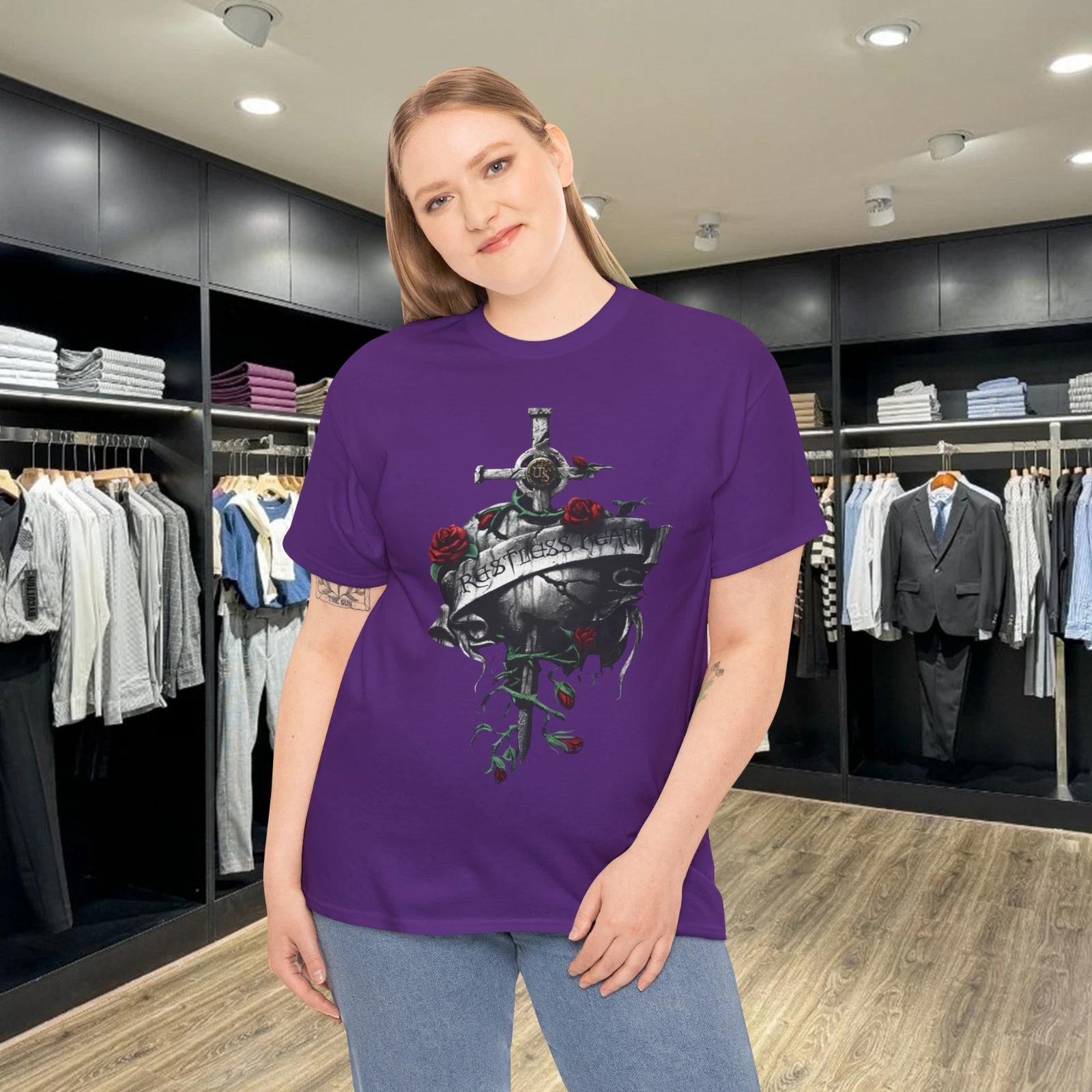 Restless Heart Gothic Cross Rose Graphic T- Shirt 2XL