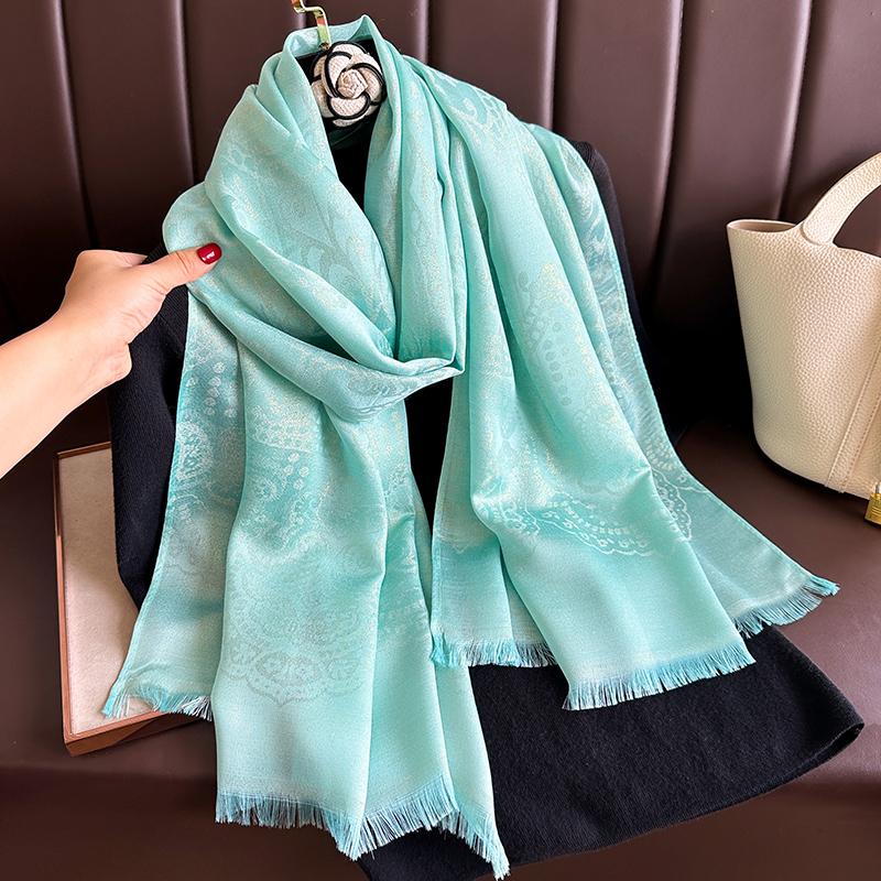 New Fashion Winter Bohemia Warm Soft Cashmere Jacquard Pashmina Scarf for Women Bandana Shawl Headband Foulard Bufanda